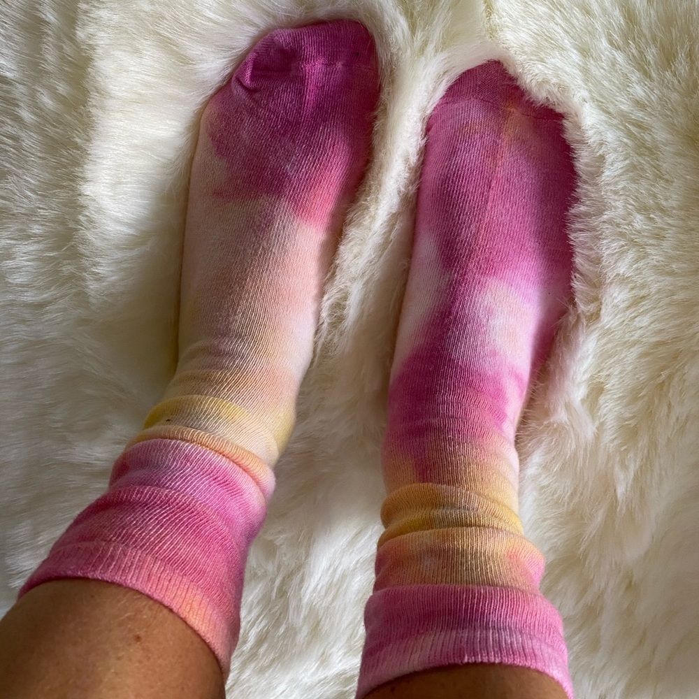 Tie dye Pink Multi Ankle Socks